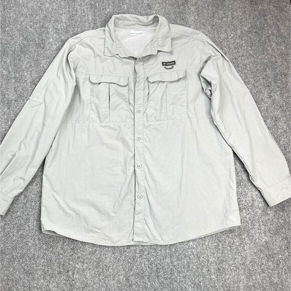 Columbia Other - Columbia Shirt Mens XXL Omni Shield Roll Tab Sleeve Gray Nylon Fishing Outdoor